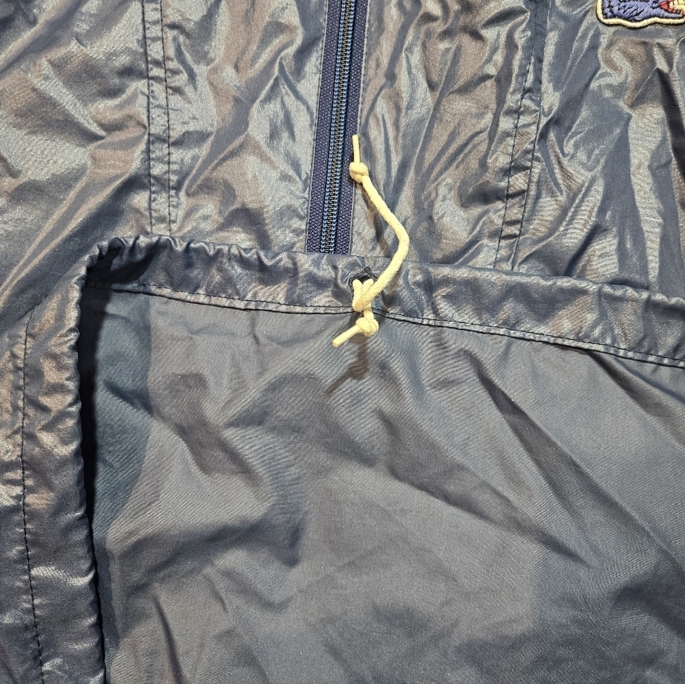 Vintage Izod Lacoste Windbreaker Jacket L Navy Hooded Anorak Packable - Picture 7 of 9